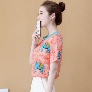 Sweet Chiffon Printed T-Shirt - True Garment