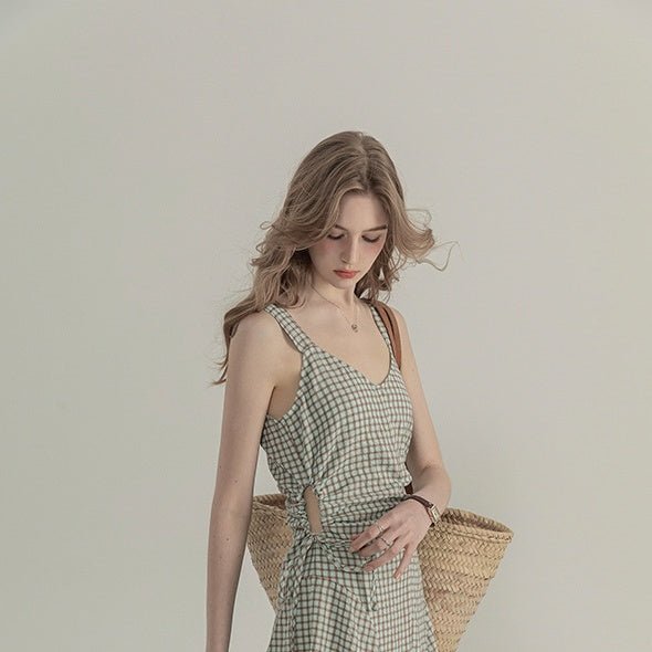 Sweet Plaid Halter Dress - True Garment