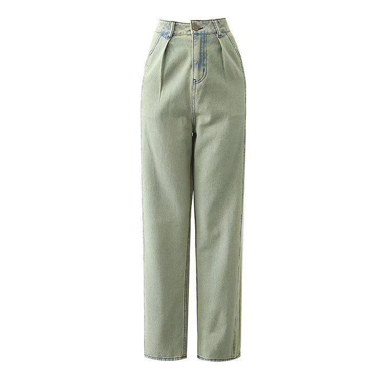 Trendy Green Straight Jeans - True Garment