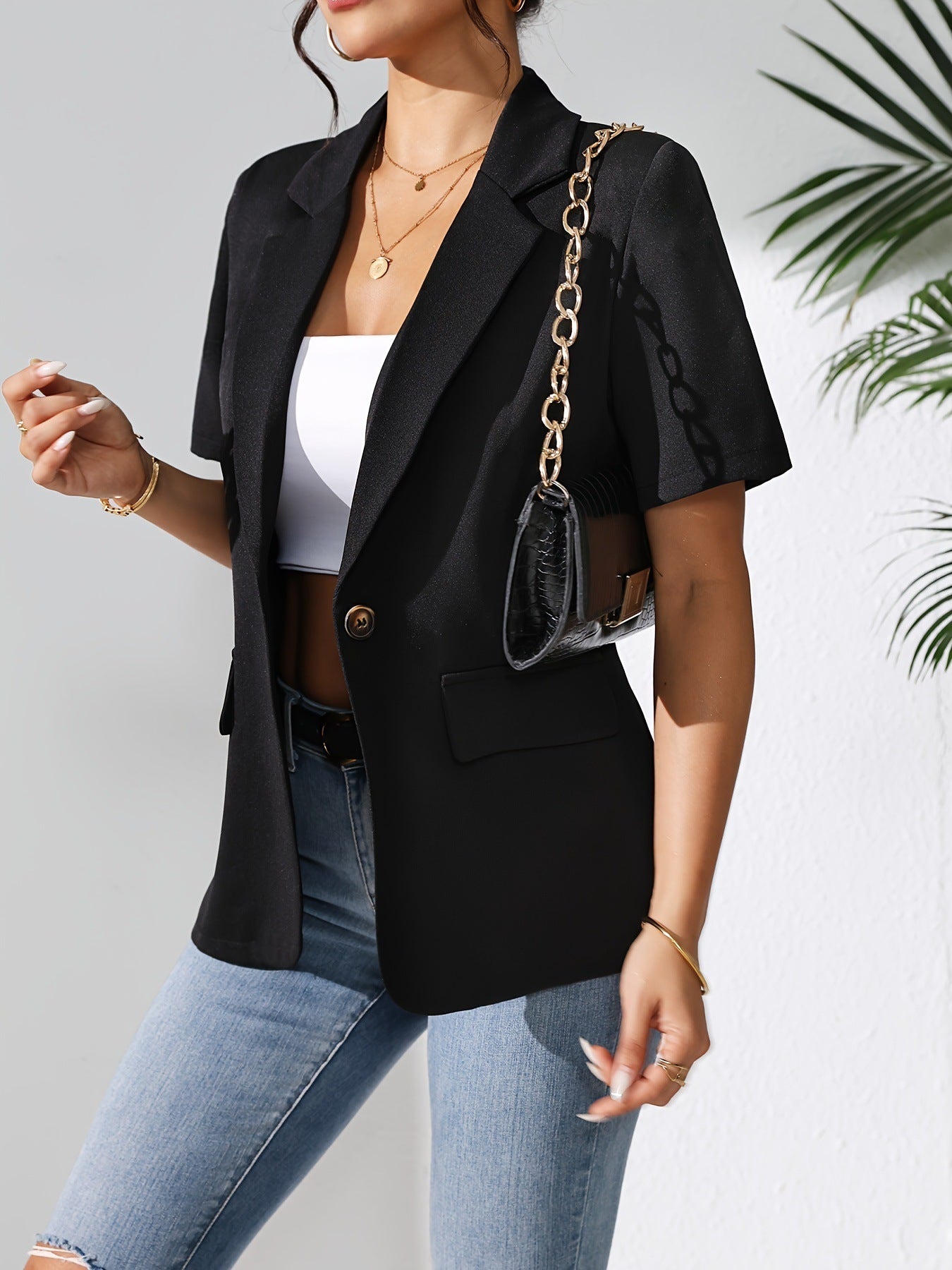 Woman Fashion Solid Color Casual Jacket - True Garment