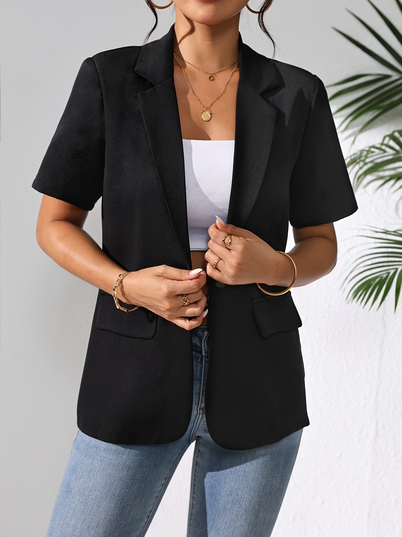 Woman Fashion Solid Color Casual Jacket - True Garment