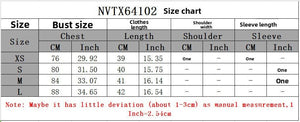 Size chart for clothing with measurements in centimeters and inches.